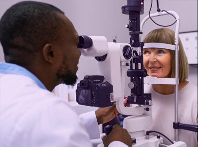 Exame ocular para avaliação de glaucoma e pressão intraocular